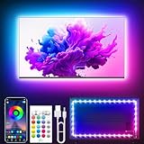 Tyute Led TV Hintergrundbeleuchtung für 40-65 Zoll, 4M LED Streifen RGB Led TV Lichter mit Musik Sync, Bluetooth App, USB-TV-Hintergrundbeleuchtungs-Kit für Deko