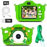 saiyuanxing Kids Camera,Silicone Case 2.0 Inch IPS Screen 1080P Video Camcorder，40MP Kids Digital Dual Lens Camera with，32GB Memory Card，3-12 Year Old Boys and Girl Camera，Holiday and Birthday Gifts.