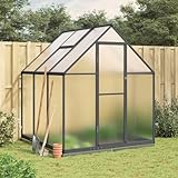 Gewächshaus mit Fundamentrahmen Anthrazit 169x169x202 cm Alu, Xichuzi Frühbeet, Tomatenhaus, , Treibhaus, Greenhouse, Garten Zubehör - 4005833