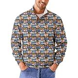 Generisch Herren Weihnachtspullover Pullover Bequem Langarmshirt Winterpullover Weihnachten Sweater Sweatshirt Streetwear Cord Pulli Hoodie Black Friday 2024 Angebote(7-Blue,M)