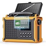 ROCAM DAB+/UKW Radio mit Bluetooth, 12000mAh Kurbelradio mit 8500mm² Solarpanel & 650mA Kurbel, Tragbar Solar Digitalradio mit 2,4' Farbdisplay, 80 Sender, SOS, LED Taschenlampe, USB, IPX6 für Outdoor