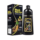 3-in-1 Instant Hair Color Shampoo, Herbal Hair Coloring Shampoo, Natural Hair Dye Shampoo, 10 Mins Hair Darkening Shampoo, Multi-Color Hair Care Hair Dye Shampoo for Women & Men (Schwarz)