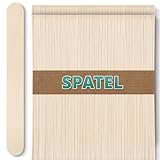 50 Holzspatel – Eisstiele Holzstäbchen – Bastelstäbchen aus Holz – Glatte Stäbchen für DIY, Eis & Kreativprojekte – Auch als Kosmetikspatel & Wachsspatel verwendbar - waxing