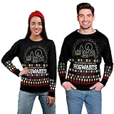 United Labels Harry Potter Weihnachtspullover Unisex I'd Rather Stay at Hogwarts This Christmas, Schwarz, XXL, Winter Strickpullover, Pullover für Herren und Damen