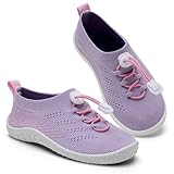 Wasserschuhe Kinder Schwimmschuhe Mädchen BarfußSchuhe Schnell Trocknend Strandschuhe Wassersports rutschfest(Violett 24EU)