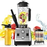 Greadio-Mixer mit 2-Liter-Behälter mit 600-ml-Begleitbecher und 600-ml-Mahlbecher, 8 Klingen für einfaches Eis-Crushing, Selbstreinigungsfunktion, Hochleistungsmixer mit 2000 Watt Leistung