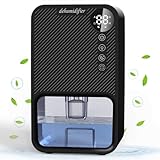 Elektrischer Luftentfeuchter, 1100 ml tragbarer Luftentfeuchter mit 24-Stunden-Zeitsteuerung, automatischer Abschaltung, Schlafmodus, 7-Farben-LED-Licht, 300 ml/d, extrem leiser Luftentfeuchter Black
