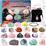 Adventskalender 2024 für Kinder Kristalle,Natürlichen Edelsteine der Beste Geschenk für Mädchen,24 Tage Weihnachten Adventskalender Countdown Überraschungen,Jungen und Geologie Enthusiasten