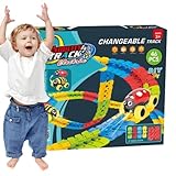 Rennbahn-Spielzeugauto, Spielzeugauto-Strecken flexibel - Rennstrecken,Spielzeugauto Speedway Bauspielzeug, wiederaufladbares Spielzeug Kinderspielzeug Autostrecke für Mädchen Geburtstag