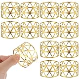 Serviettenringe, 12 Stück Gold Serviettenring Metall Serviettenringe Hollow Out Serviettenringe Universal Serviettenring Vintage Serviettenhalter Serviettenring Für Hochzeitsfeier Abendessen Jubiläum