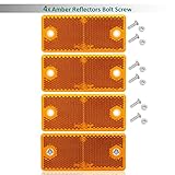 DARKGUARD Anhänger Rechteckige Reflektoren Anschrauben Orange Eckige ReflektorAnschrauben Rückstrahler für Traktor Anhänger Katzenauge mit E9-Prüfzeichen 90x40x8mm (Orange- Eckige-Anschrauben-4Stück)