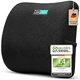 JX Office® Rückenkissen – Ergonomisches Memory Foam Lendenkissen/Lordosenstütze für gesunde Sitzhaltung | Für Auto, Büro & Zuhause | Beugt Rückenschmerzen vor | Reise Gadget