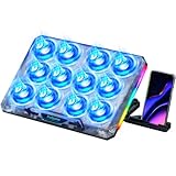 Trullypine Laptop Kühlpad für 12-17,3 Zoll, leistungsstarke 12 leise Lüfter, schnelle Kühlung, ergonomischer Notebook Cooler Ständer, 5 höhenverstellbar, 2 USB-Anschlüsse, Telefonhalter (Getriebe)