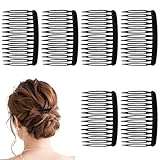 6 Stück Haarkamm zum Stecken Kunststoff Haarkämme mit 14 Zähnen French Twist Haarkämme zum Stecken Vintage Dekorativer Steckkamm Haare für Mädchen Damen (Schwarz)