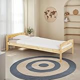 IDIMEX Massivholzbett Moritz aus Kiefer Massivholz 90x200 cm, Natur - Einzelbett kür Kinderzimmer, Tagesbett Jugendbett, einfaches Gästebett, Bettgestell lackiert