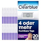 Clearblue Fruchtbarkeits-Ovulationstest-Set, 20 Tests + 1 digitaler Testhalter, Fruchtbarkeitstest für Frauen/Ovulation, fortgeschritten und digital (testet 2 Hormone), schneller schwanger werden