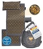 CALM ELEPHANT ORIGINAL Akupressurmatte XL Set + Lendenkissen für Einsteiger - GENUINE 5-teilig (+Kissen, Fußmatte & Tragetasche) – Akupunktur Matte lindert Verspannungen, Rückenschmerzen, Stress, grau