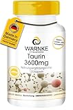 Taurin Kapseln - 3600mg Taurin pro Tagesdosis - 120 Kapseln - hochdosiert - vegan | Warnke Vitalstoffe - Deutsche Apothekenqualität