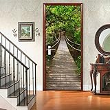 workid 3D Türtapete Türfolie selbstklebend TürPoster PVC Türaufkleber Fototapeten Hängebrücke 77x200