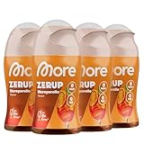 MORE Zerup, Moreperello, 4 x 65 ml, für bis zu 32 l Fertiggetränk, zuckerfreier Sirup mit echten Fruchtextrakten, zero Kalorien - made in Germany