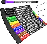 12 Whiteboard Stifte Whiteboard Marker - Magnetisch Whiteboard Stifte mit Schwamm, Folienstift Abwischbar Tafelstifte Non Permanent Stift Dünn Dry Erase Marker für Magnettafel Flipchart Lehrer Zubehör