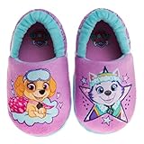 Nickelodeon Paw Patrol Hausschuhe für Mädchen, Plüsch, flauschig, Skye und Everest (Kleinkind/kleines Kind), Violett, mehrfarbig, 5-6 Toddler