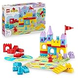 LEGO DUPLO 2in1 Hopsys Burgspiel - Lernspielzeug für Kleinkinder - Inkl. 3 Tierfiguren, Spielburg und Brettspiel mit Spinner - Geschenk zum Geburtstag für Mädchen & Jungen ab 3 Jahren - 10450