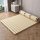 Queen Doppelbett, zusammenklappbar, aus Holz, feuchtigkeitsbeständig, Kiefernholz-Lamellen für Matratze, 80 x 200 cm, langlebiges und platzsparendes Design