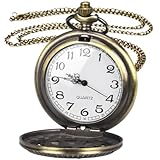 LUCKYKODOR Vintage Retro Quarz Taschenuhr Herren mit Kette Retro Kettenuhr Uhr für Männer Frauen Vater Opa Geburtstag Jahrestag