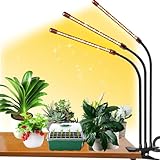 FRGROW Pflanzenlampe LED, Vollspektrum Pflanzenlicht für Zimmerpflanzen, Pflanzenleuchte LED, 3000k/5000k/660nm Vollspektrum Pflanzenlampe, Wachstumslampe für Pflanzen, 10 Stufen Dimmbar,Timer