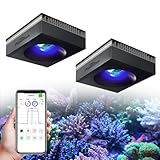 PopBloom RL90 WiFi Salzwasser Aquarium LED Beleuchtung, 200W Dimmbare Meerwasser LED Beleuchtung Aquarium Lampe mit APP-Steuerung für 90cm 3ft Meerwasseraquarien Korallenriff