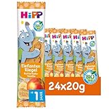 HiPP Bio Elefant Müesli Riegel Butterkeks in Apfel-Vanille (24 x 20g), ab 1 Jahr, Süße nur aus Früchten, in bester Bio-Qualität