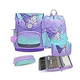 Belmil Premium Compact Plus ergonomisches Schulranzen Set 5 - teilig, AGR, Brustgurt, Hüftgurt, Magnetverschluss (405-41/P/S) (Serenity)