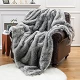 XIBANY Luxuriöse Kunstfelldecke,Felldecke Kunstfell,Kuscheldecke Flauschig Weiche,für Den Winter Couch Bett Tagesdecke