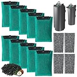 beaufan 1 Satz Aquarium Ersatzfilterpatronen Whisper Bio-Beutelfilter kompatibel mit Tetra EasyCrystal Aquarium Filter C250 und C300. Enthält 10 Pack Aktivkohlefilter & 4 Pack Schaumstoff-Filter
