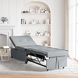 MNISDFL Helles Graues 3-in-1 Klappsofa Bett mit Verstellbarer Rückenlehne – Platzsparendes Multifunktionssofa für Kleine Wohnungen, Gästezimmer und Moderne