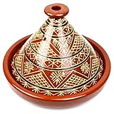 Tajine, Original aus Marokko, Tontopf zum Kochen, für 4-5 Personen, handgetöpfert aus Marrakesch, glasiert, Tagine Tajin kaufen, Gartopf, Schmortopf, Marokkanische Tajine 30cm, Handmade aus Marokko