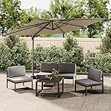 Xichuzi Ampelschirm mit Doppeldach, Sonnenschirm Balkon, Balkon Schirm, Balkonschirm, Sonnenschutz Garten, Gartensonnenschirm, Regenschirm Balkon, Taupe 300x300 cm