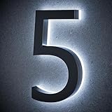 LLtronation 22,9 cm hintergrundbeleuchtete Hausnummern für den Außenbereich, Edelstahl, LED-beleuchtete Hausadressnummer, moderne beleuchtete Adressschilder für Häuser, Restaurant, wasserdicht