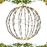 Led Kugel, Lighted Ball, LED Dekokugel, Hängende Kugel Lichte Beleuchtete Kugel Weihnachtsdeko, LED Kugeln Zum Hinhängen Hinstellen,Faltbare LED Kugeln Weihnachtsbeleuchtung Füraußen Garten Dekoration