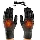 Beheizte Skihandschuhe, isoliert, elektrisch, warm, verdickte Thermo-Fäustlinge, für Winter, Skifahren, Camping, Fahren, Radfahren, Wandern, Outdoor, Büro, Reisen, Pendeln, kaltes Wetter