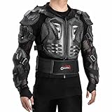 OHMOTOR Motorrad-Schutzjacke für Herren, Motocross-Reiten, Schutzausrüstung, ATV, Dirtbike, Brustwirbelsäule, Schwarz, Größe XL - XXL