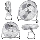 Tronitechnik® XL Windmaschine mit 45 cm Ø | Ventilator Verstellbarer Winkel | Bodenventilator 3 Stufen | Ventilator aus Metall | Luftkühler | Standlüfter | Raumkühler