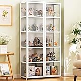 Whemyreat Glasvitrine Stehend,5-stöckige Lagerregale Acryl Sammlung Vitrine,Spielzeug Organizer für Sammlerstücke,Aufbewahrungsschränke für Spielzimmer für Haus und Büro Gebrauch