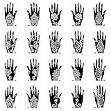 20 Blatt Schablonen Tattoos Hand Temporäre Tattoo Sticker Tattoo Hände Hand Tattoo Indische Arabische Tattoo Schablonen für Frauen Mädchen Teens Body Art Paint