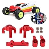 Dilwe Lenkgruppen-Montage-Set, Aluminium-Lenkgruppen-Montage mit Vorderem Lenkbecher, Kompatibel mit Losi Mini‑T 2.0 Weihnachten Automodellteilen (rot)