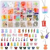 Victse Charms Anhänger Set, Schmuck Selber Machen Set für Halskette, Charms Schmetterling Bubble Tea Anhänger Schlüsselanhänger Gummibärchen Ohrringe DIY Geschenk Coole Sachen für Teenager Mädchen