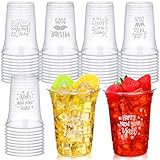 Tioncy Einwegbecher 'Happy New Year', 473 ml, Silvester-Party, Partyzubehör, transparent, Partybecher für Winterurlaub, Getränke, Partyzubehör, Dekoration (Silber, 50 Stück)