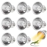 LEKEFETO 8 Stück UVA UVB Lampe Terrarium 75 Watt, Reptilien Terrarium Wärmelampe, UVA UVB Lampe Terrarium E27, Reptilien Wärmelampe, für Schildkröte, Eidechse, Aquarium, Tierlebensraum