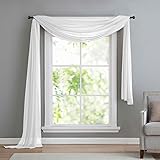 Querbehang Freihanddeko aus transparentem Voile, die ideale Ergänzung zu unseren Gardinen, 140x600, Weiß, 560